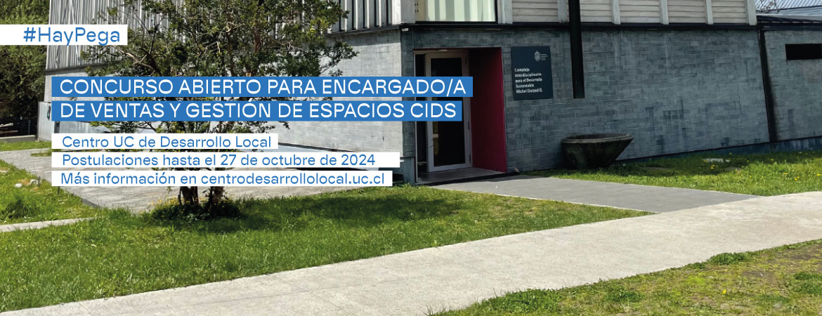 Concurso abierto para Encargado/a de ventas y gestión de espacios CIDS